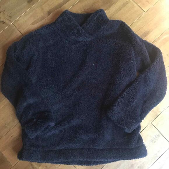 Jane And Bleecker Sweater Womens Small Dark Navy Blue Faux Fur Cozy Pullover - Picture 11 of 11